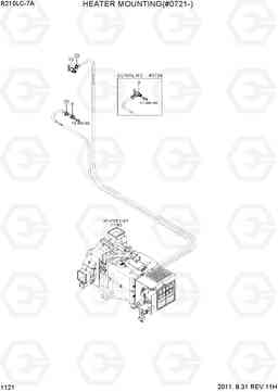 1121 HEATER MOUNTING(#0721-) R210LC-7A, Hyundai