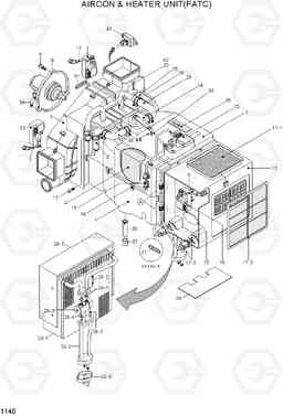 1140 AIRCON & HEATER UNIT-FATC R210LC-7A, Hyundai