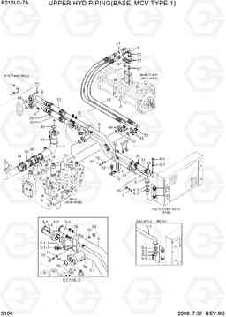 3100 UPPER HYD PIPING(BASE, MCV TYPE 1) R210LC-7A, Hyundai