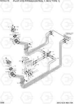 3200 PILOT HYD PIPING(CONTROL 1, MCV TYPE 1) R210LC-7A, Hyundai