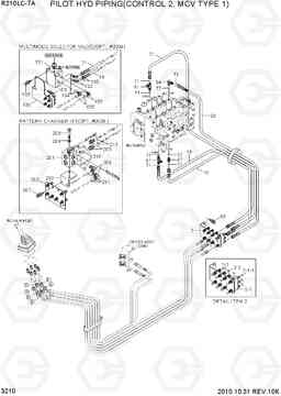 3210 PILOT HYD PIPING(CONTROL 2, MCV TYPE 1) R210LC-7A, Hyundai