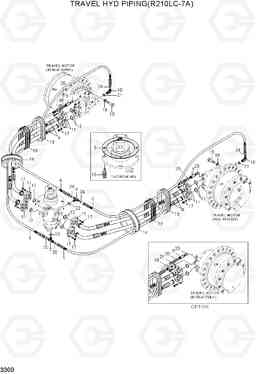 3300 TRAVEL HYD PIPING(R210LC-7A) R210LC-7A, Hyundai