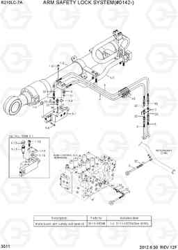 3511 ARM SAFETY LOCK SYSTEM(#0142-) R210LC-7A, Hyundai