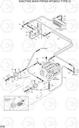 3725 S/ACTING MAIN PIPING KIT(MCV TYPE 1) R210LC-7A, Hyundai