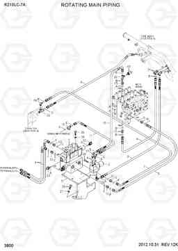 3800 ROTATING MAIN PIPING R210LC-7A, Hyundai