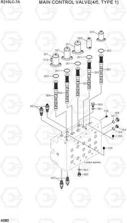 4080 MAIN CONTROL VALVE(4/5, TYPE1) R210LC-7A, Hyundai