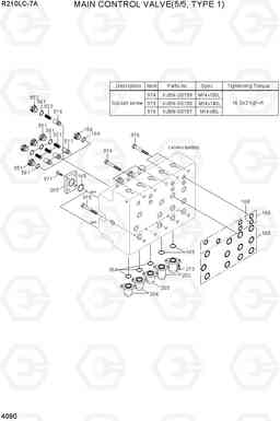 4090 MAIN CONTROL VALVE(5/5, TYPE1) R210LC-7A, Hyundai