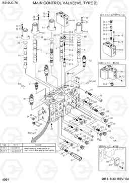 4091 MAIN CONTROL VALVE(1/5, TYPE2) R210LC-7A, Hyundai