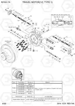 4150 TRAVEL MOTOR (1/2, TYPE 1) R210LC-7A, Hyundai