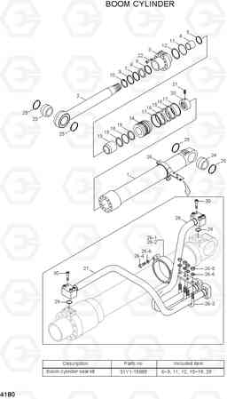 4180 BOOM CYLINDER R210LC-7A, Hyundai