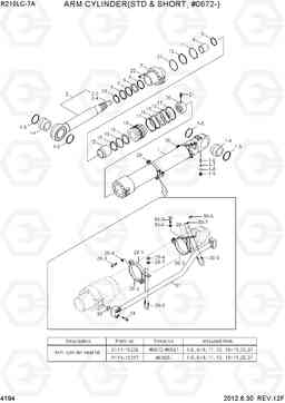 4194 ARM CYLINDER(STD & SHORT, #0672-) R210LC-7A, Hyundai