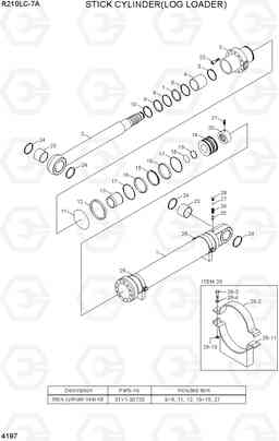 4197 STICK CYLINDER(LOG LOADER) R210LC-7A, Hyundai