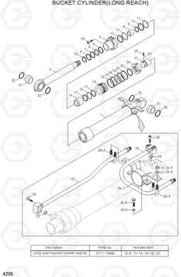 4205 BUCKET CYLINDER(LONG REACH) R210LC-7A, Hyundai