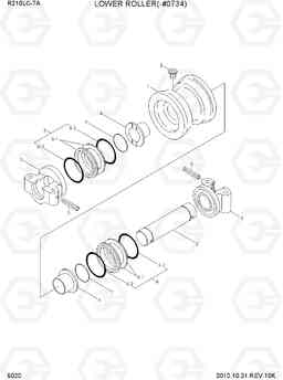 5020 LOWER ROLLER(-#0734) R210LC-7A, Hyundai