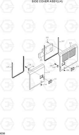 6230 SIDE COVER ASSY(LH) R210LC-7A, Hyundai