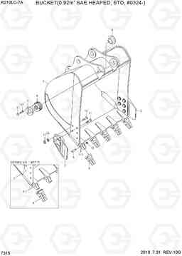 7315 BUCKET(0.92M3 SAE HEAPED, STD, #0324-) R210LC-7A, Hyundai