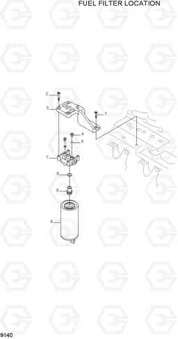 9140 FUEL FILTER LOCATION R210LC-7A, Hyundai