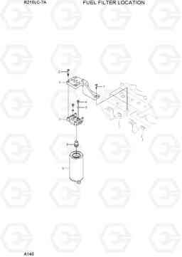 A140 FUEL FILTER LOCATION R210LC-7A, Hyundai