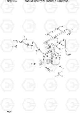 A600 ENGINE CONTROL MODULE HARNESS R210LC-7A, Hyundai