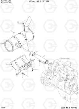 1040 EXHAUST SYSTEM R210/220LC-7H, Hyundai