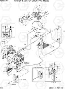 1100 AIRCON & HEATER MOUNTING(-#1276) R210/220LC-7H, Hyundai