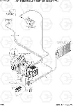 1105 AIR CONDITIONER BOTTOM SUB(#1277-) R210/220LC-7H, Hyundai