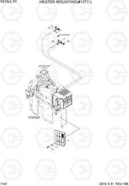 1141 HEATER MOUNTING(#1277-) R210/220LC-7H, Hyundai