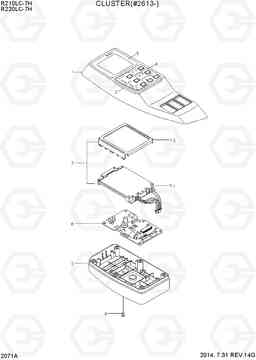 2071A CLUSTER(#2613-) R210/220LC-7H, Hyundai