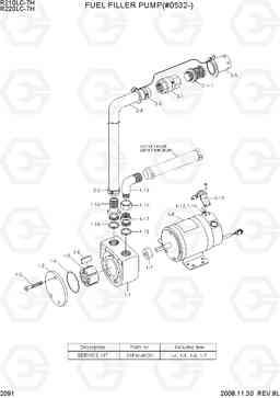 2091 FUEL FILLER PUMP(#0532-) R210/220LC-7H, Hyundai