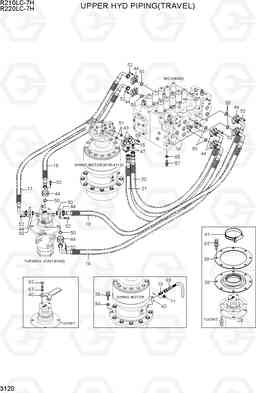 3120 UPPER HYD PIPING(TRAVEL) R210/220LC-7H, Hyundai