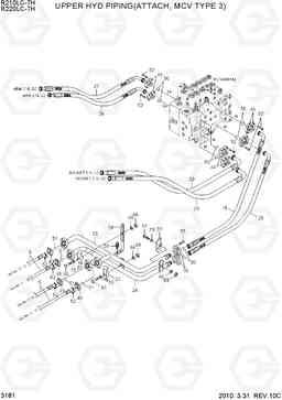 3181 UPPER HYD PIPING(ATTACH, MCV TYPE 3) R210/220LC-7H, Hyundai