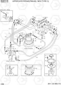 3182 UPPER HYD PIPING(TRAVEL, MCV TYPE 3) R210/220LC-7H, Hyundai