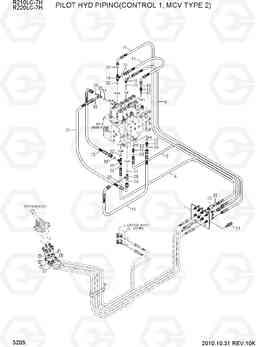 3205 PILOT HYD PIPING(CONTROL 1, MCV TYPE 2) R210/220LC-7H, Hyundai