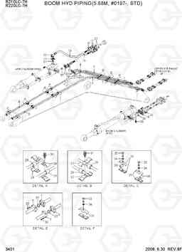 3401 BOOM HYD PIPING(5.68M, #0197-, STD) R210/220LC-7H, Hyundai