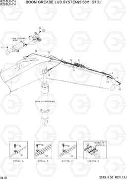 3410 BOOM GREASE LUB SYSTEM(5.68M, STD) R210/220LC-7H, Hyundai