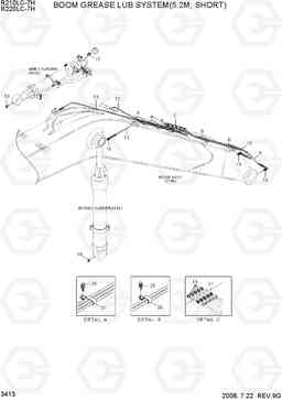 3413 BOOM GREASE LUB SYSTEM(5.2M, SHORT) R210/220LC-7H, Hyundai
