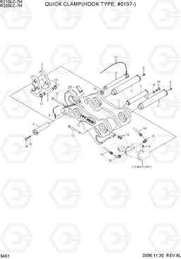 3451 QUICK CLAMP(HOOK TYPE, #0197-) R210/220LC-7H, Hyundai