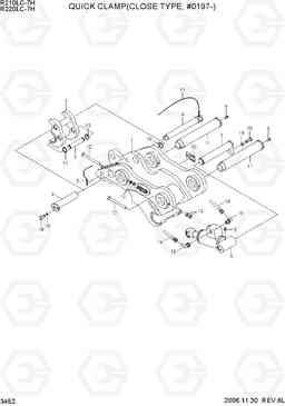 3452 QUICK CLAMP(CLOSE TYPE, #0197-) R210/220LC-7H, Hyundai