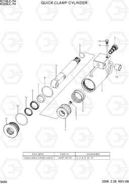 3456 QUICK CLAMP CYLINDER R210/220LC-7H, Hyundai