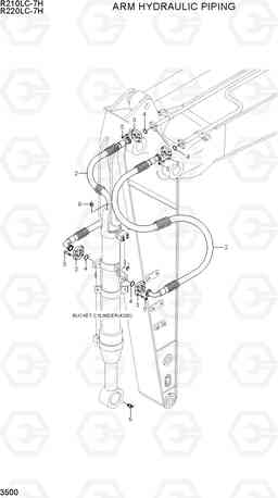 3500 ARM HYD PIPING R210/220LC-7H, Hyundai