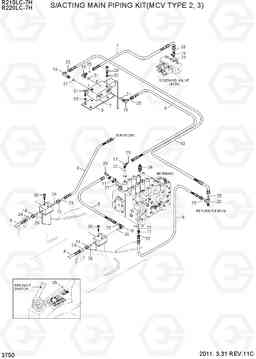 3750 S/ACTING MAIN PIPING KIT(MCV TYPE 2, 3) R210/220LC-7H, Hyundai