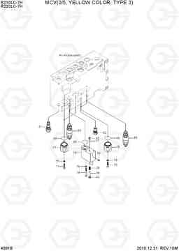 4091B MCV(2/5, YELLOW COLOR, TYPE 3) R210/220LC-7H, Hyundai