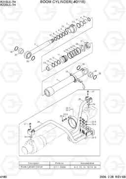 4180 BOOM CYLINDER(-#0118) R210/220LC-7H, Hyundai