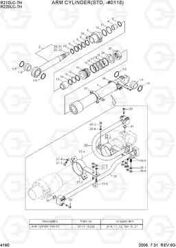 4190 ARM CYLINDER(STD, -#0118) R210/220LC-7H, Hyundai