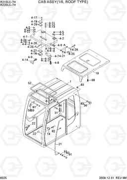 6025 CAB ASSY(1/6, ROOF TYPE) R210/220LC-7H, Hyundai