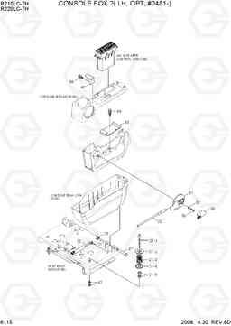 6115 CONSOLE BOX(1/2, LH, OPT, #0481-) R210/220LC-7H, Hyundai