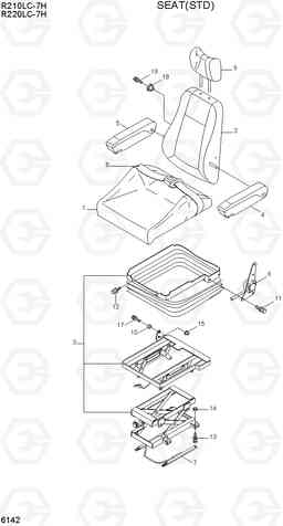 6142 SEAT(STD) R210/220LC-7H, Hyundai