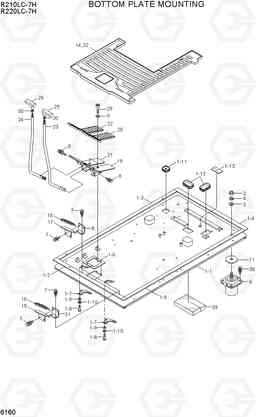 6160 BOTTOM PLATE MOUNTING R210/220LC-7H, Hyundai