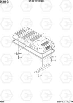 6250 ENGINE HOOD R210/220LC-7H, Hyundai