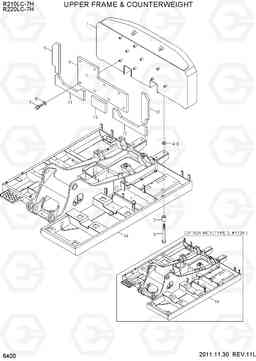 6400 UPPER FRAME & COUNTERWEIGHT R210/220LC-7H, Hyundai